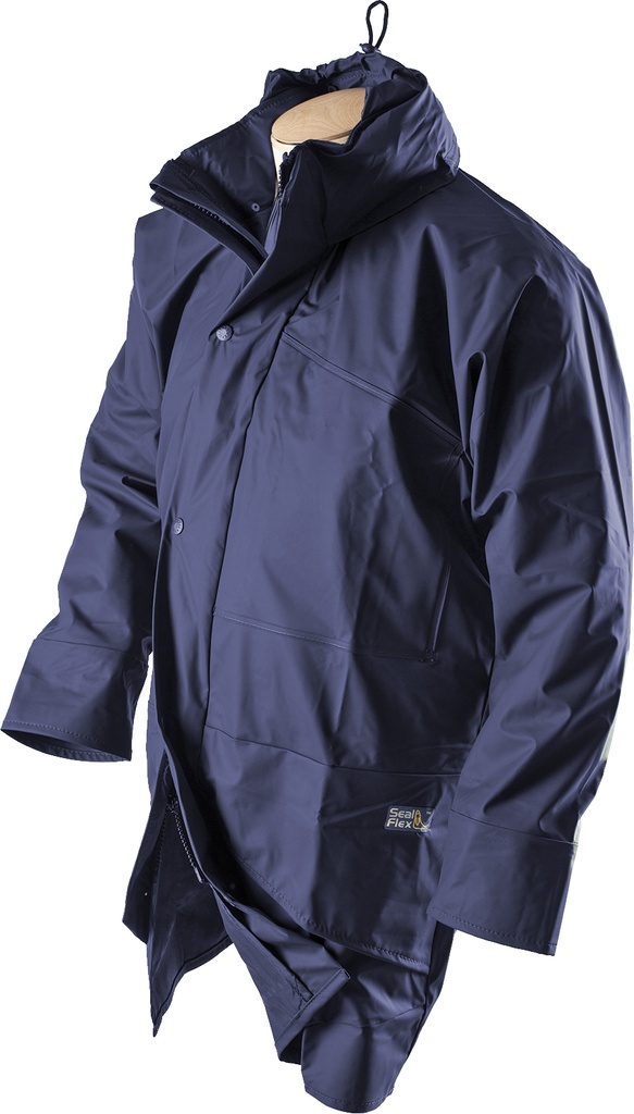 SealFlex Parka. Superior wet weather protection. Outdoor clothes suitable for activities such as construction farming hunting fishing hiking or camping. Water repellent rain gear. Seals